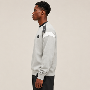 Custom Embroidery Logo Men's Winter Wear Oversized Zipper Heavyweight Stitched Panels 100% Cotton Fleece Crewneck <b>Sweatshirt</b> - Product Image 4