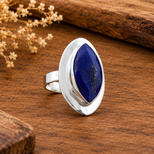 Lapis Lazuli Handmade <b>Silver</b> <b>Ring</b> <b>Boho</b> Western Statement Gemstone Jewelry Fashion <b>Ring</b> for Women Wholesale - Product Image 3