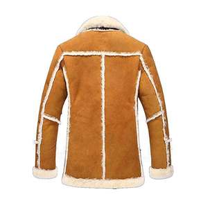 2026 OEM Veste pour homme la plus vendue en cuir de mouton marron à col mandarin et capuche, 100% haute qualité, vente en gros, faible MOQ, manteaux chauffants - Product Image 2