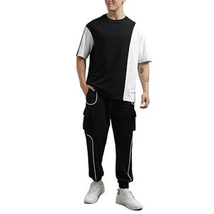 Sudadera con capucha de algodón para hombre con estampado personalizado, conjunto deportivo informal de dos piezas con logo bordado, chándal pesado tipo pullover. - Product Image 1