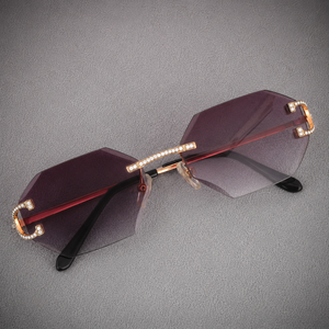 New Arrivals Retro Rimless Diamond Cut Edge Women Metal <b>Frame</b> Custom Shades Moissanite Diamond Man Sunglasses 2026 High Quality - Product Image 4