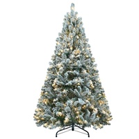 Fournitures de décoration de Noël super bon marché sapin de Noël artificiel en pin floqué avec chaud, vente en gros directe d'usine