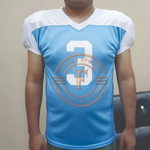 Maillot de football américain en polyester respirant et anti-humidité, vêtements de sport personnalisés pour équipes - Product Image 1