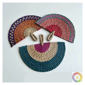 Éventail en paille de palmier fait main, éventail rafraîchissant écologique, éventail naturel durable, cadeau de mariage pour la plage et les stations balnéaires, décoration intérieure, vente en gros, exportation - Product Image 3