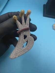 จี้ห้อยคอแบบกำหนดเองได้ ตัวอักษรชื่อเริ่มต้น จี้เงินแท้ 925 จี้ฮิปฮอป จี้เพชรโมอิสซาไนต์ VVS จี้ตัวอักษรพร้อมห่วงคล้องแบบมงกุฎ - Product Image 3