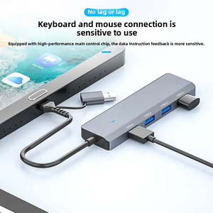 Aluminum Alloy <b>USB</b> 3.0 Hub Type-C Expander 4 Port <b>USB</b>-A <b>Multi</b> Device Charging Dock for Laptop Tablet - Product Image 3