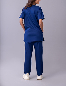 2026 Plus Size Summer Eco Friendly Lightweight High Quality Fashionable Medical Uniforms White Canvas <b>Scrub</b> Sets Short Hospital - Product Image 3