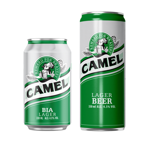 Birra Steam Camel 330ml 4.5% ABV Colore Chiaro (in Lattina) all'Ingrosso dalla Fabbrica Vietnamita - OEM ODM Private Label - Product Image 1