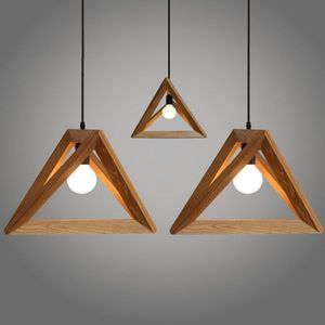 Modern Nordic Wooden Hanging Lamp Geometric Pendant Light Minimalist Ceiling Fixture for Home Kitchen Dining Room Decor - Product Image 3