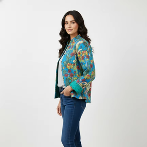 เสื้อแจ็คเก็ตผ้าควิลท์ ผ้าฝ้ายอินเดีย แบบสองด้าน สวมใส่ได้สองด้าน ทำมือ ลายโบฮีเมียน พิมพ์ลายสวยงาม เสื้อโค้ทฤดูหนาวสำหรับผู้หญิง - Product Image 2