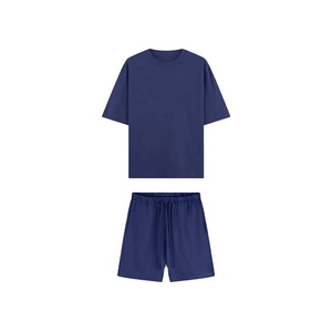 Conjunto al por Mayor de Camisetas de Manga Corta de Algodón Casual para Hombre, de Secado Rápido, y Pantalones Cortos de Punto Sólido para Verano - Product Image 2