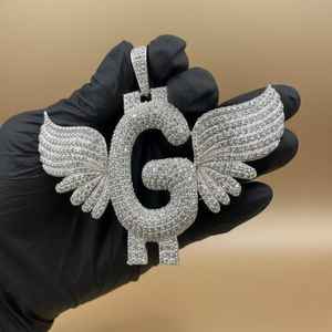 Pendentif Aile d'Ange en Moissanite VVS et Diamant, en Argent 925, Entièrement Personnalisable, Sertissage Pavé Luxe, Style Hip Hop, Idéal pour Cadeaux - Product Image 3