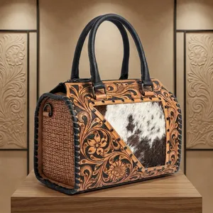 Vintage Women's <b>Handbag</b> Genuine Leather Bags Sling Shoulder Bags Brown Leather <b>Handbags</b> for Women - Product Image 4