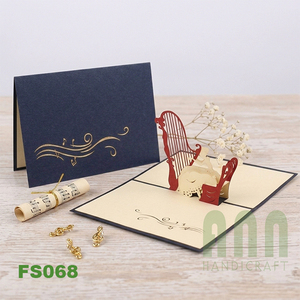 ANN HANDICRAFT Custom 3D Pop Greeting <b>Card</b> <b>Box</b> Harp Friendship Theme Die Cutting Printed <b>Wedding</b> Birthday Souvenirs Paper - Product Image 4