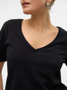 Nueva camiseta de cuello en V personalizada, de moda, para mujer, holgada, de manga corta, 100% algodón, para verano, servicio OEM - Product Image 6