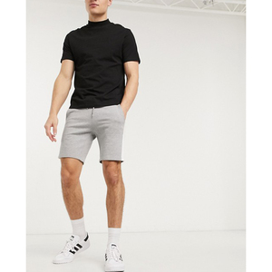 Pantalones Cortos Bermuda de Algodón Gris para Hombre, Cintura Media, Elásticos, Casuales, Tejidos, de Color Sólido, Transpirables, para Verano - Product Image 1