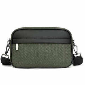 Sac bandoulière tendance en PU avec fermeture éclair antivol, sac à bandoulière portable pour homme, 7 pouces, toutes saisons, noir, logo personnalisé, haute qualité - Product Image 2