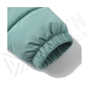 Hooded Quilted Waterproof <b>Bubble</b> Jacket Black Full Sleeve Winter Windproof Cotton Shell Knitted Fabric Polyester Filling Stand - Product Image 6