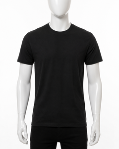 เสื้อยืดแขนสั้นคอกลมทรงเข้ารูป ผ้าเจอร์ซีย์ถัก สีพื้น ย้อมสีเรียบ ผ้าสแปนเด็กซ์/โพลีเอสเตอร์ สีดำ ระบายอากาศได้ดี ไม่ยับ - Product Image 3