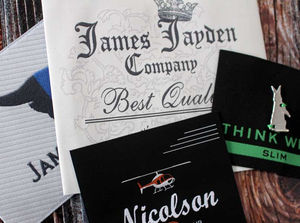 Étiquettes de col personnalisées pour vêtements, pliées ou plates, en satin tissé, sur mesure - Product Image 4