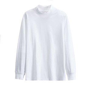 OEM Mens Long Sleeve <b>T</b> <b>Shirt</b> High Neck Ribbed Cuffs Solid Color Loose Fit Casual Student Base Layer <b>Shirt</b> Autumn Winter <b>T</b> <b>Shirt</b> - Product Image 5