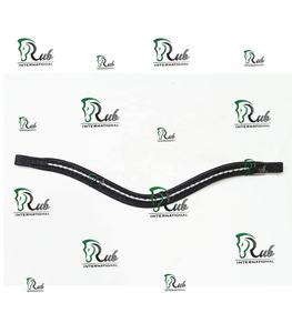 Brida para Caballo Rub International Premium de Cuero Negro, Cómoda, Personalizable, Acolchada, con Perlas Blancas y Forma de Ola Elegante - Product Image 1