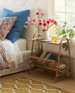 Premium Handwoven Rattan <b>Side</b> <b>Table</b> With Solid Wood Frame For Living Room <b>Bedroom</b> And Hotel Furniture - Product Image 1