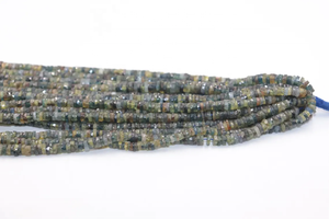 Perles rares en forme de pneu à facettes en saphir vert 3-4mm perles de saphir à facettes perles de pierre produit - Product Image 2