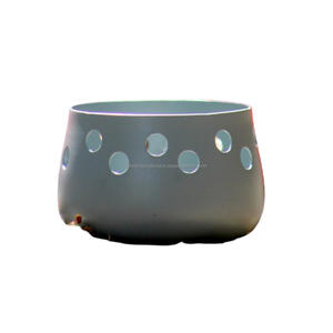 Candelabro de luz de té de hierro redondo con diseño de jaula con acabado blanco para iluminación Portavelas de metal de jaula única - Product Image 4