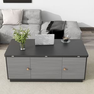 Tavolino da Caffè Moderno Grigio Rettangolare con Piano Sollevabile e Vano Contenitore Estensibile, Design Multifunzionale - Product Image 4