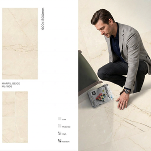 Carreaux de céramique 90x180cm Marfil Beige Rustique 9mm Faux Marbre Carreaux de porcelaine émaillée pour sol et mur - Product Image 1