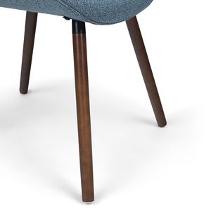 Sedia da pranzo Malden in denim blu e legno curvato - Product Image 3