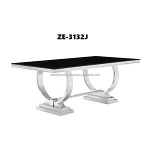 Arabic-Pattern Iron Glass Overlay Gold Accents Industrial Style Eco-Friendly Floor Mount <b>Table</b> for Living Room Zahid Exports - Product Image 2