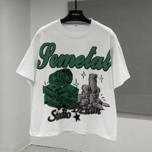 เสื้อยืดคอกลมแขนสั้นทรงปกติสำหรับผู้ชาย พิมพ์ลายตัวอักษรด้านหลัง ดีไซน์ลำลอง ระบายอากาศได้ดี ผ้าเจอร์ซีย์ถักน้ำหนัก 220 กรัม ผลิตจากผ้าฝ้าย 100% - Product Image 2