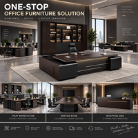 Bureau de direction de luxe sur mesure pour PDG et managers avec armoire latérale pour mobilier de bureau moderne