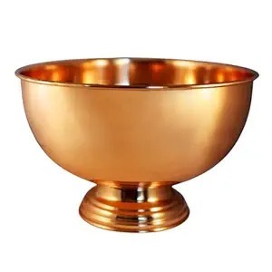 Bol de service rond moderne en acier inoxydable doré, bol à dessert et à salade en métal poli pour une décoration raffinée de la salle à manger - Product Image 4
