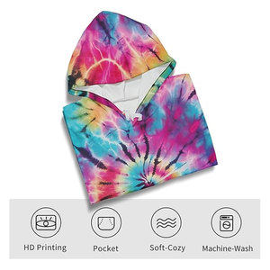 Sweat-shirts à capuche créatifs à motifs tie-dye pour femmes et hommes, sweat-shirt décontracté coloré, pull-over doux et confortable, streetwear tendance - Product Image 3