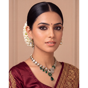 Indian Ethnic <b>Artificial</b> <b>Jewellery</b> Sneha Victorian Premium Pearl Crystal Necklace - Product Image 1