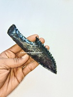 Magnifique figurine de mascotte Wiccan MUNTAHA AGATE en obsidienne noire sculptée à la main, de 5-6 pouces, avec sangle, pour la maison