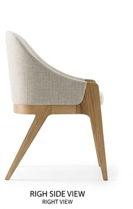 Chaise de salle à manger en bois massif minimaliste moderne avec revêtement en tissu de qualité supérieure pour la maison de luxe et les meubles de salle à manger - Product Image 4