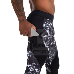 Leggings de fitness pour hommes, nouveau design, taille élastique, spandex/polyester, séchage rapide, respirant, pour la course à pied et la salle de sport - Product Image 2