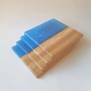 Custom Wooden Resin <b>Coasters</b> with Holder Durable Non-Slip <b>Drink</b> <b>Coasters</b> for Glasses Cups Bar Accessories & Home Decoration - Product Image 3