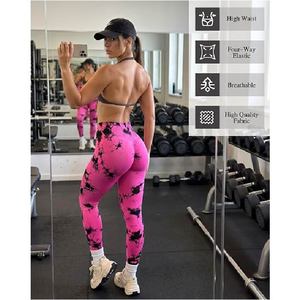 Wholesale Private Label Multi Color <b>Tie</b>-<b>Dye</b> Fitness <b>Leggings</b> High Rise Tummy Control Workout Running Yoga Pants Manufacturer - Product Image 4
