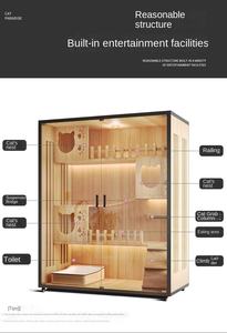 Casa para Gatos de Madera, Gabinete para Mascotas, Jaula para Gatos, Casa para Gatos de Interior, Transpirable, Impermeable, para Todas las Estaciones - Product Image 2