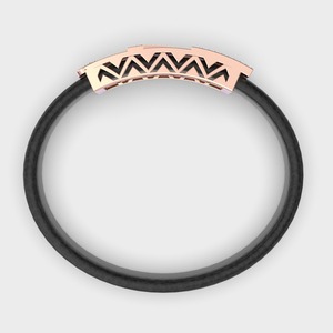 IGI Certified Lab Grown Round Diamond Geometric Leather Bracelet for <b>Men</b> in 14K Yellow / White / Rose Gold - Product Image 4