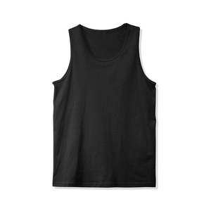 Camiseta sin Mangas de Gimnasio 100% Algodón, Precio de Fábrica, Logotipo Personalizado, Lisa, sin Mangas, de Secado Rápido, Transpirable, Tejida, para Hombre - Product Image 1
