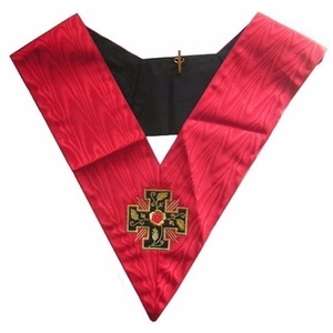 Collier du Rite Écossais de 18e Degré, Croix Potence, Chevalier de la Croix Rose, Collier Maçonnique, Régalia du Rite Écossais, Collier Rouge - Product Image 3