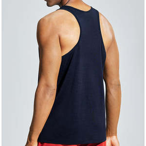 เสื้อกล้ามสีกรมท่าสุดฮิตสำหรับผู้ชาย ทรงเข้ารูป น้ำหนักเบา ผ้าฝ้าย 100% ป้องกันการเกิดขุย เหมาะสำหรับใส่ออกกำลังกาย - Product Image 3