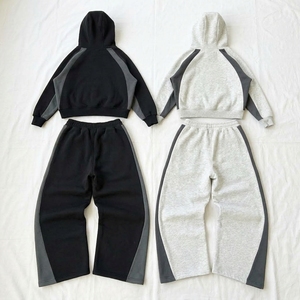 Wholesale Custom 460gsm <b>Winter</b> Printed Solid Hoodies Regular Fit Sweatpants Set Heavyweight 100% Cotton Quick Dry Tracksuit - Product Image 2