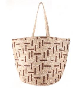2026 Trending Bohemian Style Green Floral Printed Jute <b>Tote</b> <b>Mini</b> Lady Beach <b>Bag</b> with Open Closure Fashionable Beach Party Wear - Product Image 5